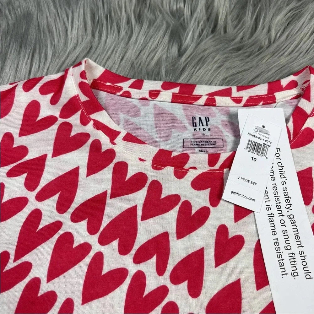 Gap Kids Girls Heart Long Sleeve Pajama Top Size 10